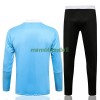 Real Madrid Ensemble Sweat d'Entraînement Quarter-Zip 21-22 Bleu Clair Pour Homme